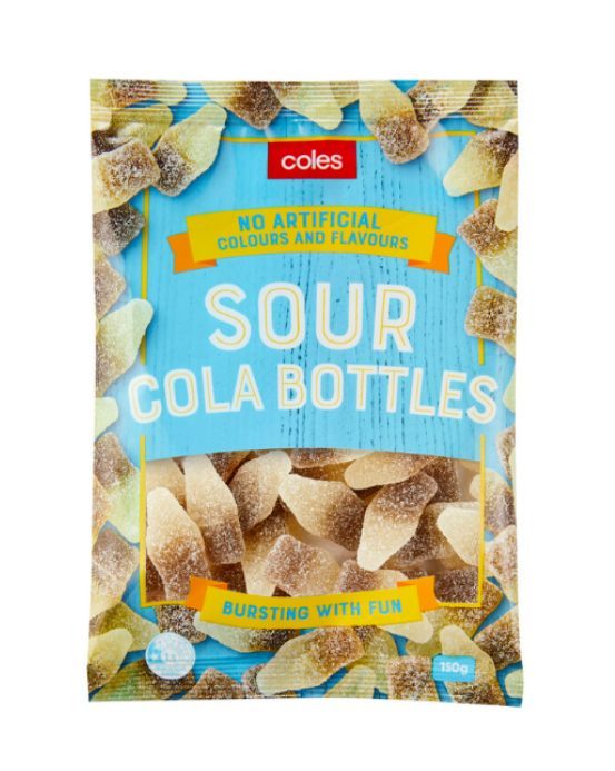 One of life's little delights - Sour cola bottles from Coles