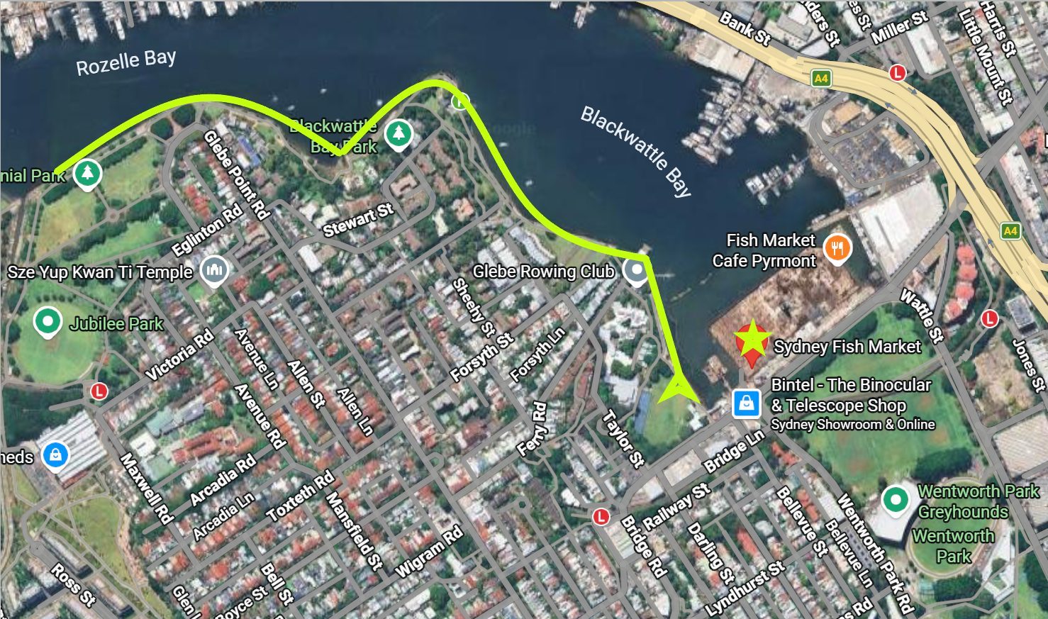 Something relaxing to do at the Sydney Fish Market - Glebe Foreshore Walk